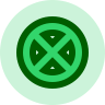 green circle X