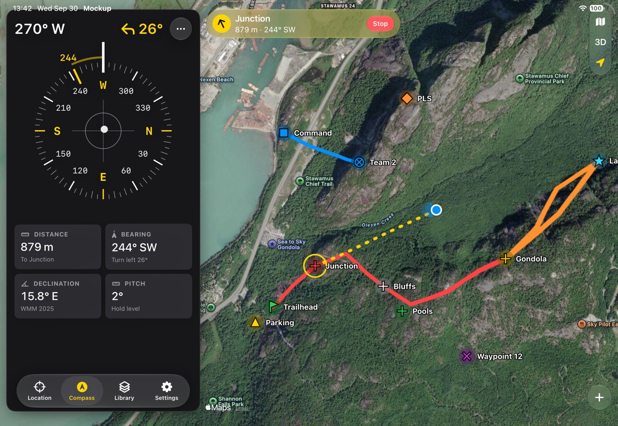 iPad: compass