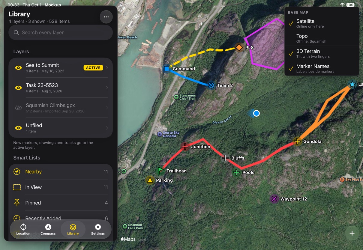 iPad: the menu and zoom buttons