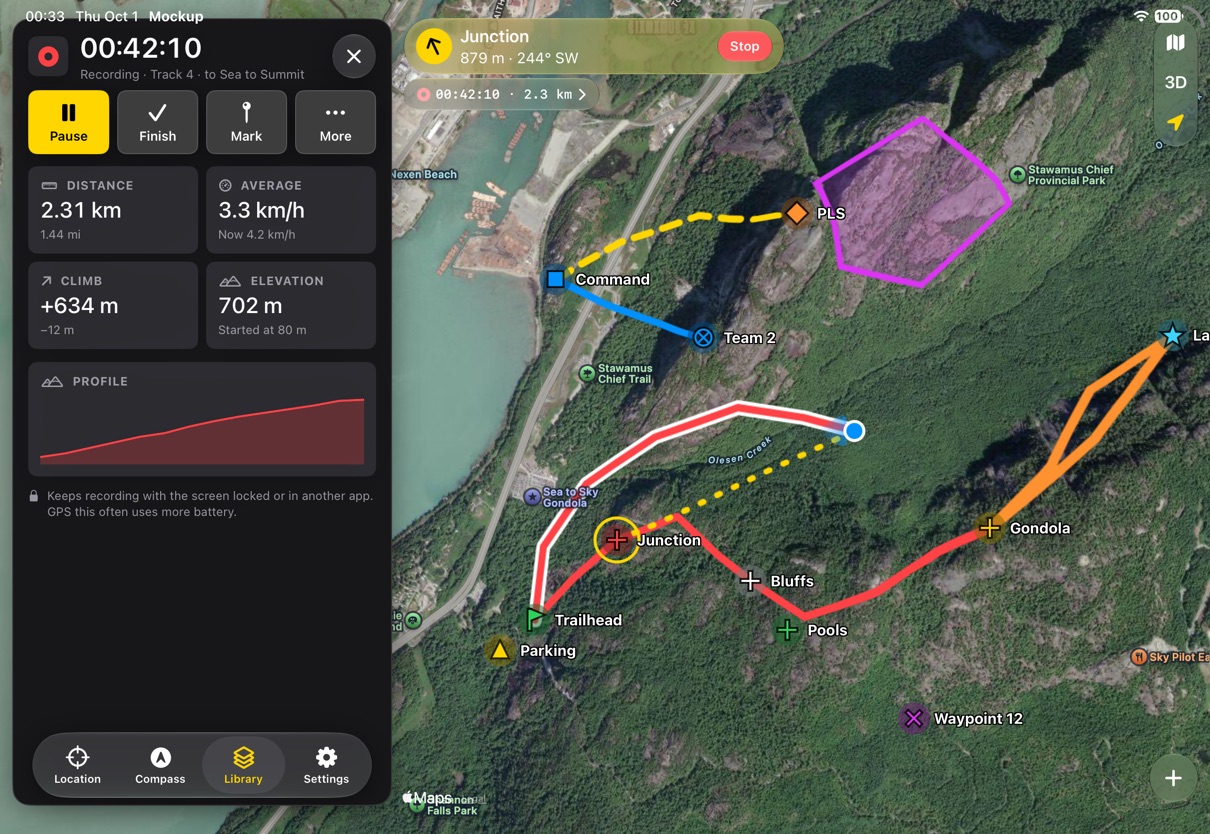 iPad: recording while navigating