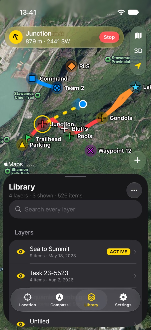 Library while navigating